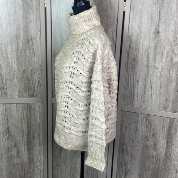 FRNCH | $89 Open Knit Turtleneck Sweater - Picture 4 of 6